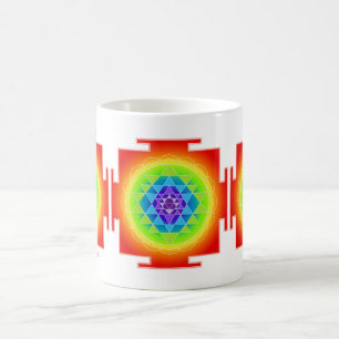 PixDezines Sri Yantra Chakra Zuivering/Oranje Koffiemok