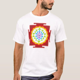PixDezines sri yantra/chakra zuivering/regenboog T-shirt