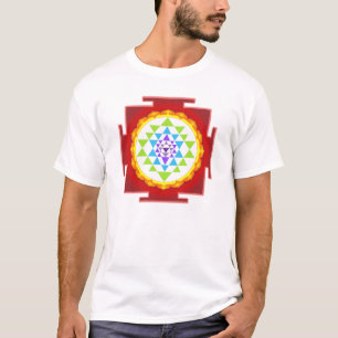 PixDezines sri yantra/chakra zuivering/regenboog T-shirt