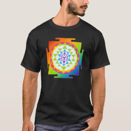 PixDezines sri yantra/chakra zuivering/regenboog T-shirt