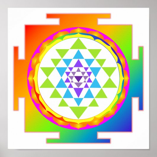 PixDezines Sri Yantra/Meditation/Chakra Poster (Voorkant)