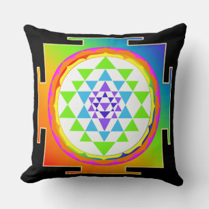 PixDezines Sri Yantra/Regenboog/DIY Achtergrond Kussen