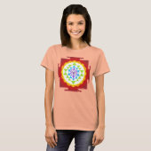 PixDezines Sri Yantra/Rood T-shirt (Voorkant volledig)
