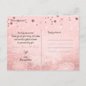 PixDezines Star is geboren, Roos Gold Snow Bokeh Aankondigingskaart (Achterkant)