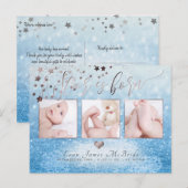 PixDezines Star is geboren, sneeuwbok Aankondigingskaart (Voorkant / Achterkant)