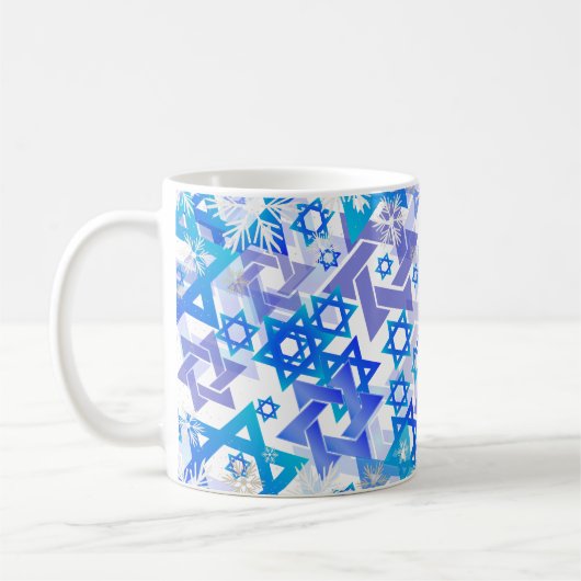 PixDezines Star of David Pattern Koffiemok (Links)