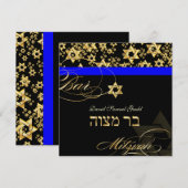 PixDezines Star van David, Bar Mitzvah Kaart (Voorkant / Achterkant)