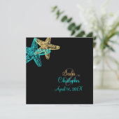 PixDezines Starfish/Beach Invitations/DIY color! Kaart (Staand voorkant)