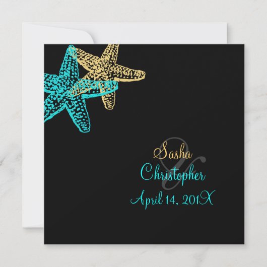 PixDezines Starfish/Beach Invitations/DIY color! Kaart (Voorkant)
