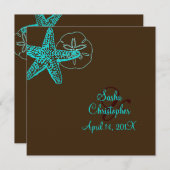 PixDezines Starfish/Beach Wedding/DIY color! Kaart (Voorkant / Achterkant)