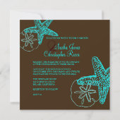 PixDezines Starfish/Beach Wedding/DIY color! Kaart (Achterkant)