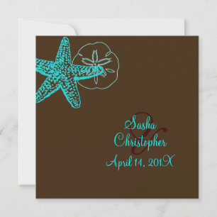 PixDezines Starfish/Beach Wedding/DIY color! Kaart