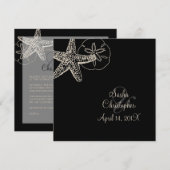PixDezines Starfish/Beach Wedding Invitations Kaart (Voorkant / Achterkant)