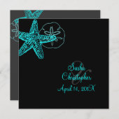 PixDezines Starfish/Beach Wedding Invitations Kaart (Voorkant / Achterkant)