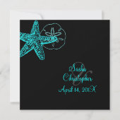 PixDezines Starfish/Beach Wedding Invitations Kaart (Voorkant)