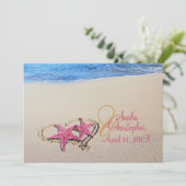PixDezines  Starfish/Beach Wedding Kaart (Staand voorkant)