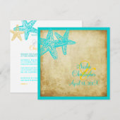 PixDezines Starfish/Beach Wedding Kaart (Voorkant / Achterkant)