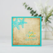 PixDezines Starfish/Beach Wedding Kaart (Staand voorkant)