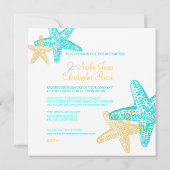 PixDezines Starfish/Beach Wedding Kaart (Achterkant)
