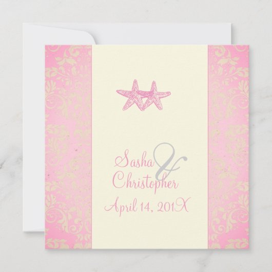 PixDezines Starfish + demask invitations Kaart (Voorkant)