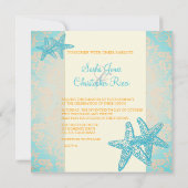 PixDezines Starfish + demask invitations Kaart (Achterkant)