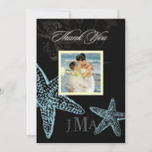 PixDezines Starfish/Monogram Hartelijk dank/Flat Kaart (Voorkant)