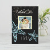 PixDezines Starfish/Monogram Hartelijk dank/Flat Kaart (Staand voorkant)