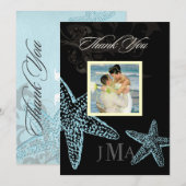 PixDezines Starfish/Monogram Hartelijk dank/Flat Kaart (Voorkant / Achterkant)