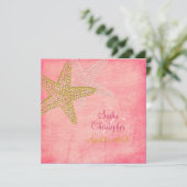PixDezines STARFISH/PINK SAND/INVITATIES Kaart (Staand voorkant)