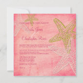 PixDezines STARFISH/PINK SAND/INVITATIES Kaart (Achterkant)