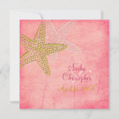 PixDezines STARFISH/PINK SAND/INVITATIES Kaart (Voorkant)