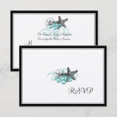 PixDezines Starfish RSVP's RSVP Kaartje (Voorkant / Achterkant)