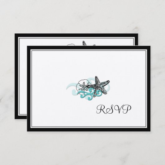 PixDezines Starfish RSVP's RSVP Kaartje (Voorkant / Achterkant)