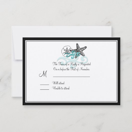 PixDezines Starfish RSVP's RSVP Kaartje (Achterkant)