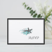 PixDezines Starfish RSVP's RSVP Kaartje (Staand voorkant)