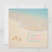 PixDezines Starfish + strand/tropische bruiloft Kaart (Voorkant)