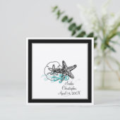 PixDezines Starfish, Wedding Invitations Kaart (Staand voorkant)