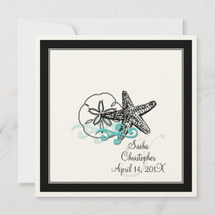 PixDezines Starfish, Wedding Invitations Kaart