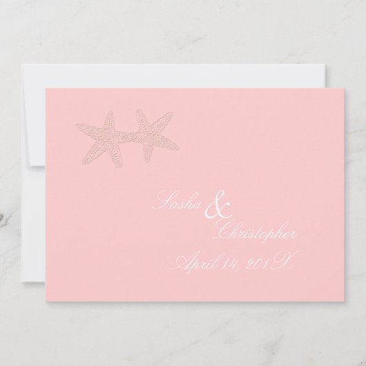 PixDezines Starfish Wedding Invitations Kaart (Voorkant)