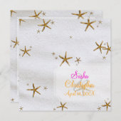 PixDezines Starfish+white zand/strand bruiloft Kaart (Voorkant / Achterkant)