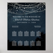 PixDezines Stars+Light Strings Seating Chart Poster (Voorkant)