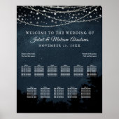 PixDezines Stars+Light Strings Seating Chart Poster (Voorkant)
