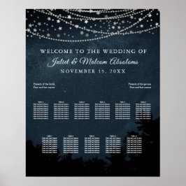 PixDezines Stars+Light Strings Seating Chart Poster