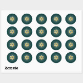 PixDezines ster van david/faux gold/DIY background Ronde Sticker (Vel)