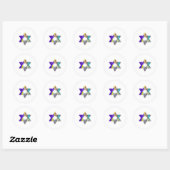 PixDezines ster van david/grunge/DIY achtergrond Ronde Sticker (Vel)