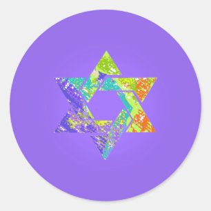 PixDezines ster van david/grunge/DIY achtergrond Ronde Sticker