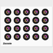 PixDezines ster van david/grunge/DIY achtergrond Ronde Sticker (Vel)