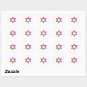 PixDezines ster van david/grunge/DIY achtergrond Ronde Sticker (Vel)