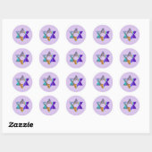 PixDezines ster van david/grunge/DIY achtergrond Ronde Sticker (Vel)