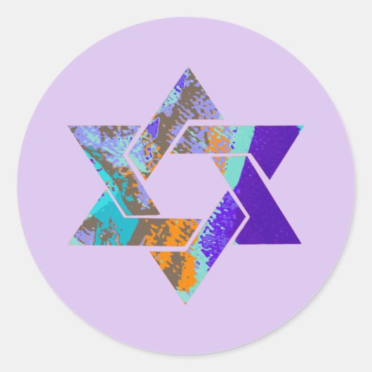 PixDezines ster van david/grunge/DIY achtergrond Ronde Sticker (Voorkant)
